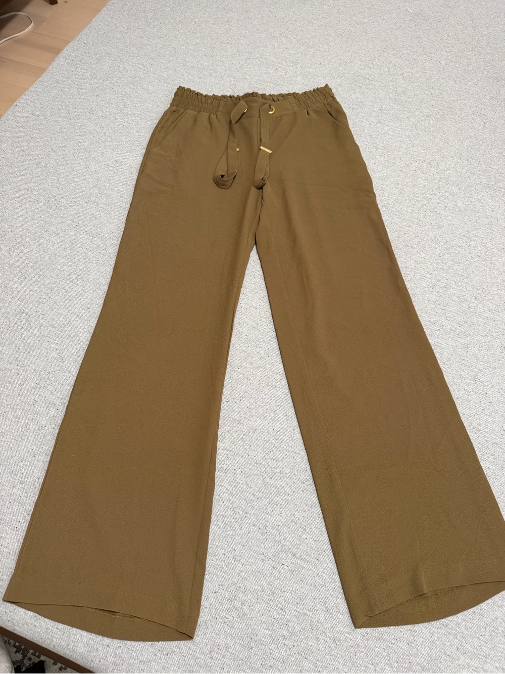 Michael Kors Olive Drawstring Wide-Leg Pants